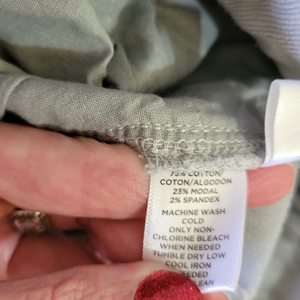 LOFT Pants Womens Size 26/2 Light Gray Corduroy Modern Skinny Stretch Mid Rise - Picture 8 of 10